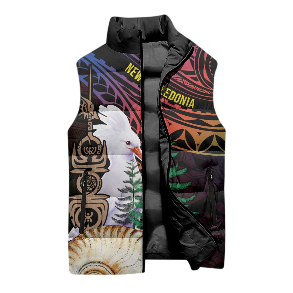 New Caledonia Kanaky Personalized Sleeveless Puffer Jacket Kagu Bird Emblem - Polynesian Pride
