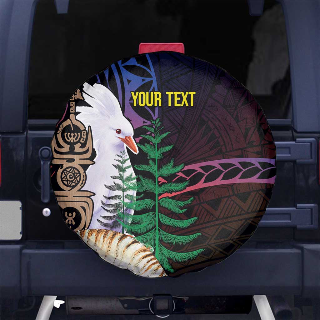 New Caledonia Kanaky Personalized Spare Tire Cover Kagu Bird Emblem - Polynesian Pride
