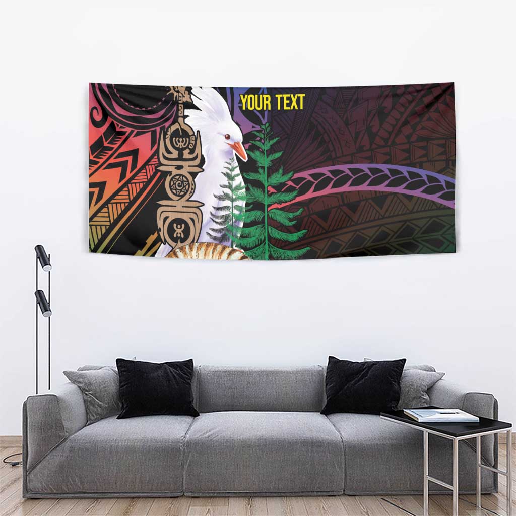 New Caledonia Kanaky Personalized Tapestry Kagu Bird Emblem - Polynesian Pride