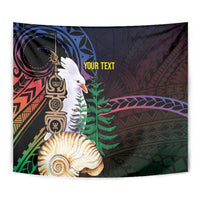 New Caledonia Kanaky Personalized Tapestry Kagu Bird Emblem - Polynesian Pride