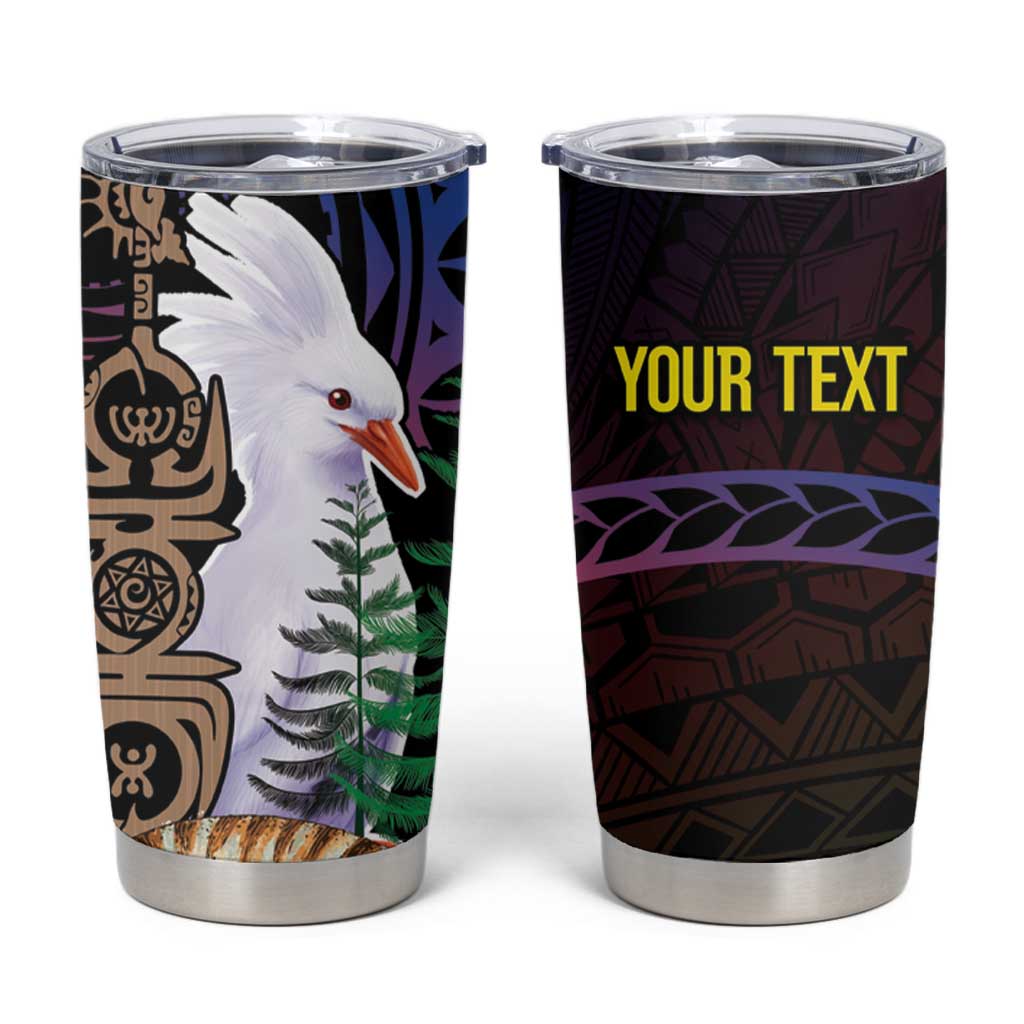New Caledonia Kanaky Personalized Tumbler Cup Kagu Bird Emblem - Polynesian Pride