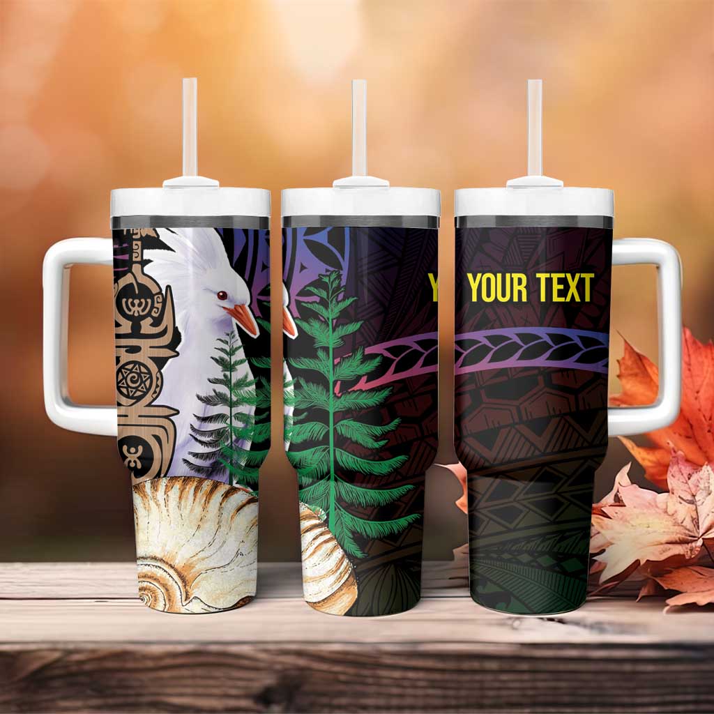 New Caledonia Kanaky Personalized Tumbler With Handle Kagu Bird Emblem - Polynesian Pride