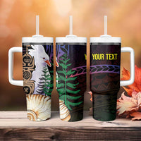 New Caledonia Kanaky Personalized Tumbler With Handle Kagu Bird Emblem - Polynesian Pride