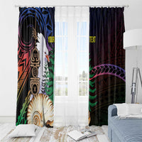 New Caledonia Kanaky Personalized Window Curtain Kagu Bird Emblem - Polynesian Pride