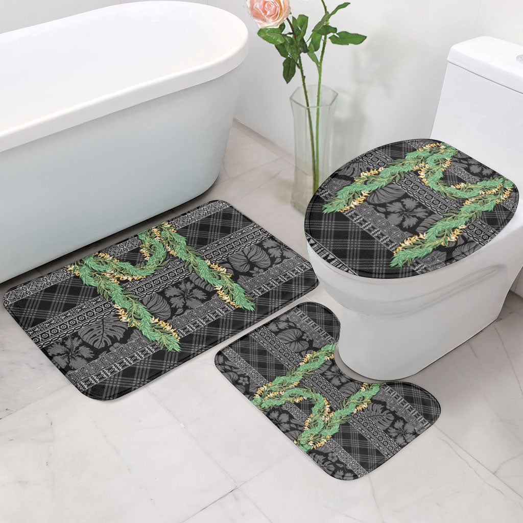 Hawai'i Paniolo Maile Twisted Lei Bathroom Set Obsidian Black LT7 - Polynesian Pride