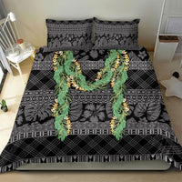 Hawai'i Paniolo Maile Twisted Lei Bedding Set Obsidian Black LT7 - Polynesian Pride