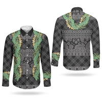 Hawai'i Paniolo Maile Twisted Lei Couples Matching Summer Maxi Dress and Long Sleeve Button Shirt Obsidian Black LT7 - Polynesian Pride