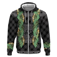 Hawai'i Paniolo Maile Twisted Lei Hoodie Obsidian Black LT7 Zip Hoodie Black - Polynesian Pride