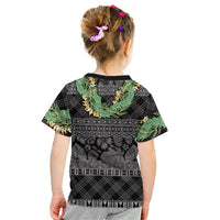 Hawai'i Paniolo Maile Twisted Lei Kid T Shirt Obsidian Black LT7 - Polynesian Pride