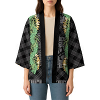 Hawai'i Paniolo Maile Twisted Lei Kimono Obsidian Black LT7 - Polynesian Pride