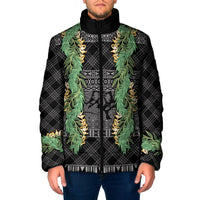 Hawai'i Paniolo Maile Twisted Lei Padded Jacket Obsidian Black LT7 Men Black - Polynesian Pride