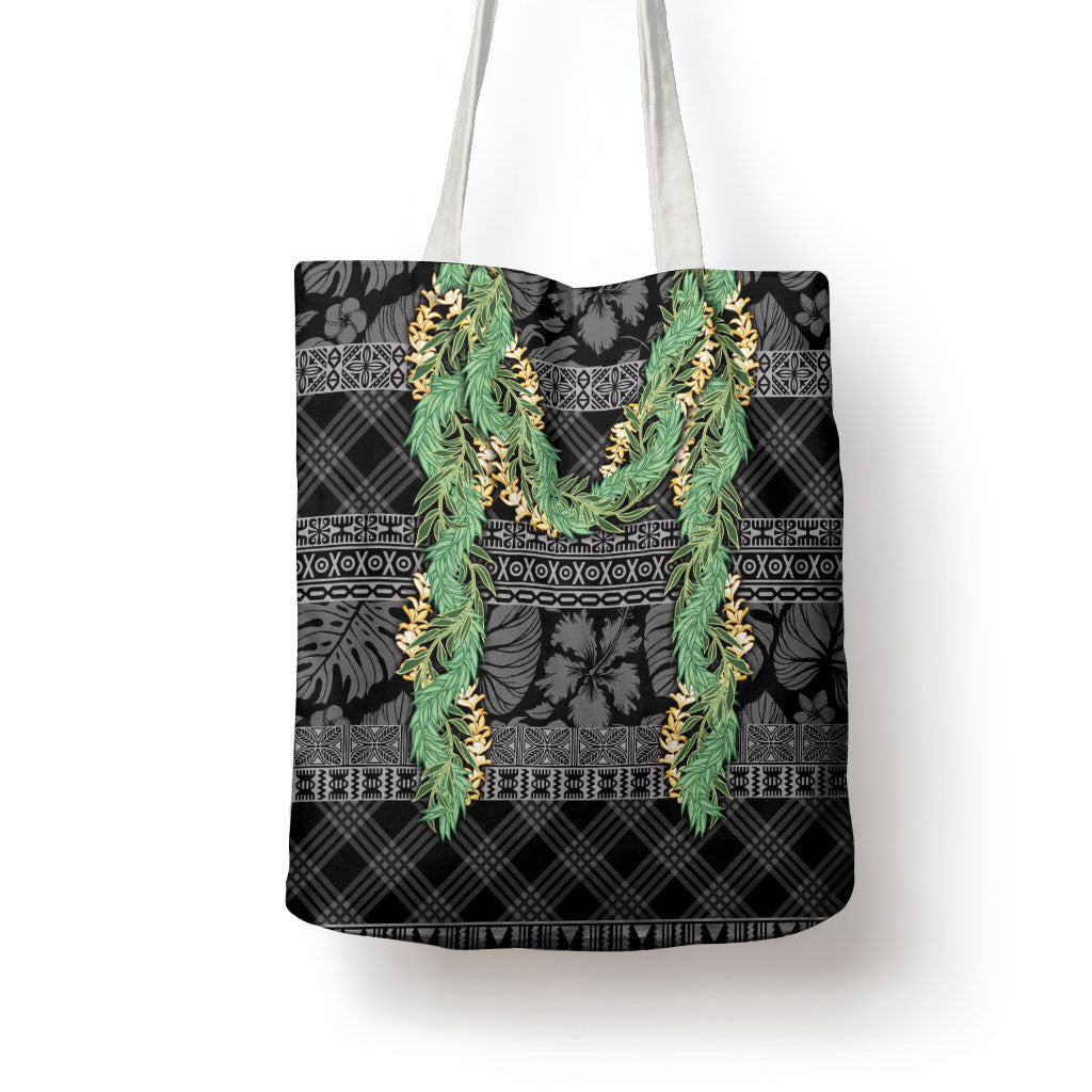 Hawai'i Paniolo Maile Twisted Lei Tote Bag Obsidian Black LT7 - Polynesian Pride