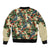 New Zealand Christmas Bomber Jacket Romantic Tui Birds on Pohutukawa - Ivory - Polynesian Pride