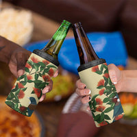 New Zealand Christmas 4 in 1 Can Cooler Tumbler Romantic Tui Birds on Pohutukawa - Ivory - Polynesian Pride