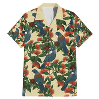 New Zealand Christmas Family Matching Mermaid Dress and Hawaiian Shirt Romantic Tui Birds on Pohutukawa - Ivory - Polynesian Pride