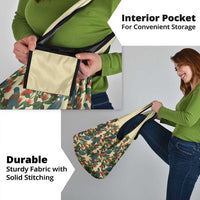 New Zealand Christmas Grocery Bag Romantic Tui Birds on Pohutukawa - Ivory - Polynesian Pride