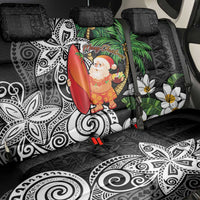 Polynesian Back Car Seat Cover Tropical Santa - Plumeria Black Vintage