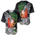 Polynesian Baseball Jersey Tropical Santa - Plumeria Black Vintage