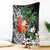 Polynesian Blanket Tropical Santa - Plumeria Black Vintage