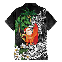 Polynesian Family Matching Mermaid Dress and Hawaiian Shirt Tropical Santa - Plumeria Black Vintage LT7 - Polynesian Pride
