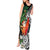 Polynesian Tank Maxi Dress Tropical Santa - Plumeria Black Vintage