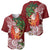 Polynesian Baseball Jersey Tropical Santa - Plumeria Red Vintage