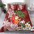 Polynesian Bedding Set Tropical Santa - Plumeria Red Vintage