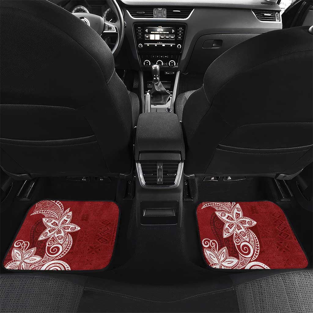 Polynesian Car Mats Tropical Santa - Plumeria Red Vintage