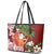 Polynesian Leather Tote Bag Tropical Santa - Plumeria Red Vintage