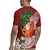 Polynesian Rugby Jersey Tropical Santa - Plumeria Red Vintage