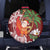 Polynesian Spare Tire Cover Tropical Santa - Plumeria Red Vintage