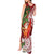 Polynesian Tank Maxi Dress Tropical Santa - Plumeria Red Vintage