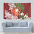 Polynesian Tapestry Tropical Santa - Plumeria Red Vintage