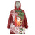 Polynesian Wearable Blanket Hoodie Tropical Santa - Plumeria Red Vintage