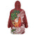 Polynesian Wearable Blanket Hoodie Tropical Santa - Plumeria Red Vintage