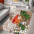 Polynesian Area Rug Tropical Santa - Plumeria Beige Vintage