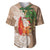 Polynesian Baseball Jersey Tropical Santa - Plumeria Beige Vintage