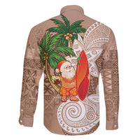 Polynesian Family Matching Mermaid Dress and Hawaiian Shirt Tropical Santa - Plumeria Beige Vintage LT7 - Polynesian Pride