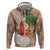 Polynesian Hoodie Tropical Santa - Plumeria Beige Vintage