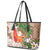 Polynesian Leather Tote Bag Tropical Santa - Plumeria Beige Vintage