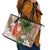 Polynesian Leather Tote Bag Tropical Santa - Plumeria Beige Vintage