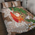 Polynesian Quilt Bed Set Tropical Santa - Plumeria Beige Vintage