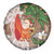 Polynesian Spare Tire Cover Tropical Santa - Plumeria Beige Vintage