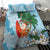 Polynesian Bedding Set Tropical Santa - Plumeria Turquoise Vintage