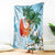 Polynesian Blanket Tropical Santa - Plumeria Turquoise Vintage