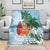 Polynesian Blanket Tropical Santa - Plumeria Turquoise Vintage