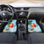 Polynesian Car Mats Tropical Santa - Plumeria Turquoise Vintage