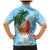 Polynesian Family Matching Mermaid Dress and Hawaiian Shirt Tropical Santa - Plumeria Turquoise Vintage