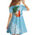 Polynesian Family Matching Puletasi and Hawaiian Shirt Tropical Santa - Plumeria Turquoise Vintage