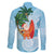 Polynesian Family Matching Puletasi and Hawaiian Shirt Tropical Santa - Plumeria Turquoise Vintage